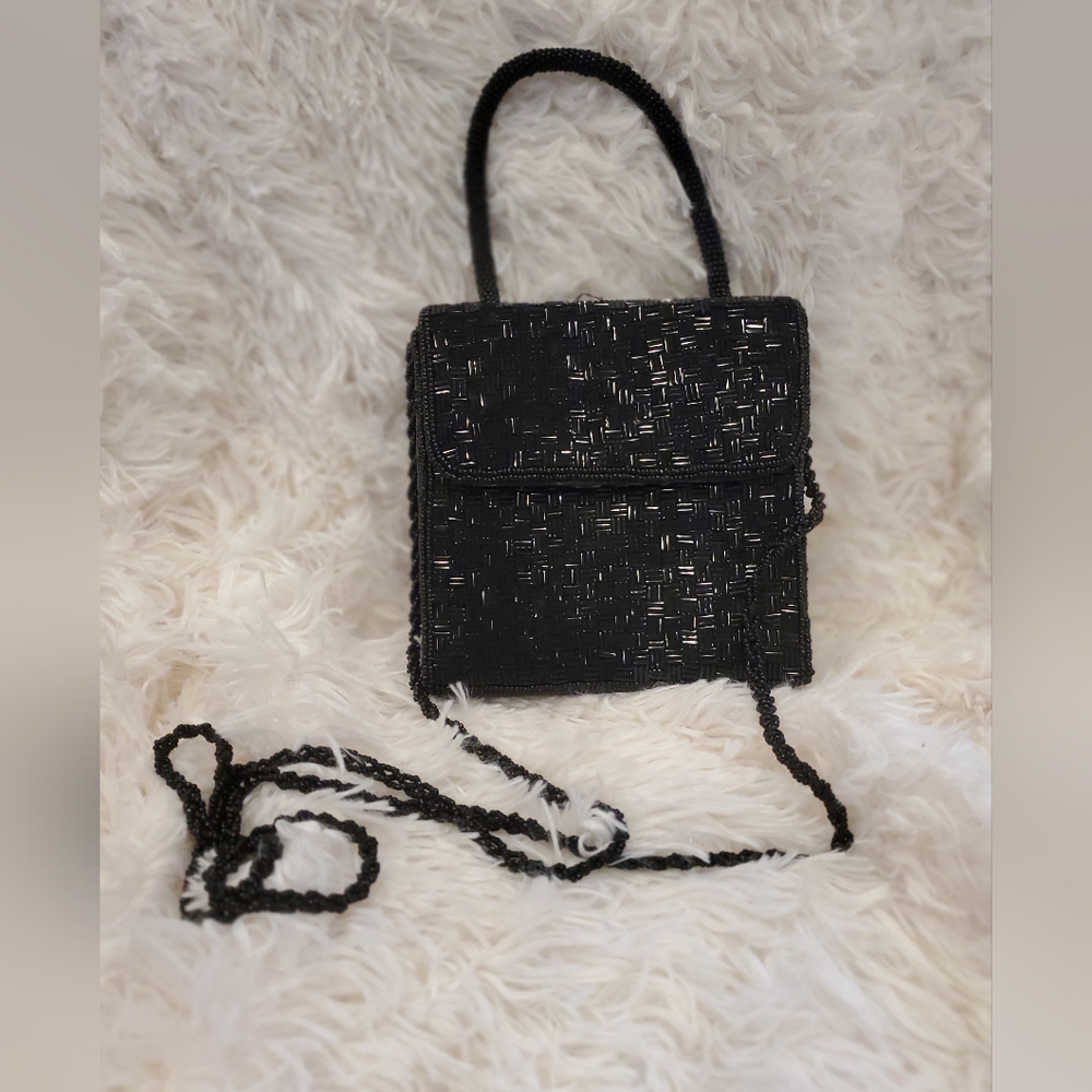 Womens|Ermo black square beaded bag